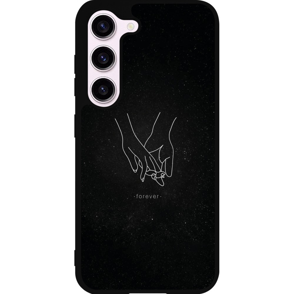 Samsung Galaxy S23 FE Case Hülle - Silikon schwarz Valentine 2023 hands forever