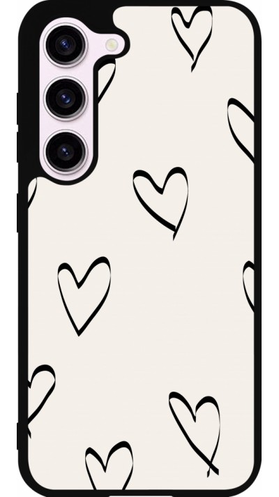 Samsung Galaxy S23 FE Case Hülle - Silikon schwarz Valentine 2023 minimalist hearts