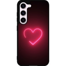 Samsung Galaxy S23 FE Case Hülle - Silikon schwarz Valentine 2023 single neon heart
