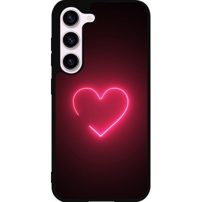 Samsung Galaxy S23 FE Case Hülle - Silikon schwarz Valentine 2023 single neon heart