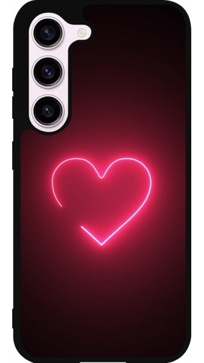 Samsung Galaxy S23 FE Case Hülle - Silikon schwarz Valentine 2023 single neon heart