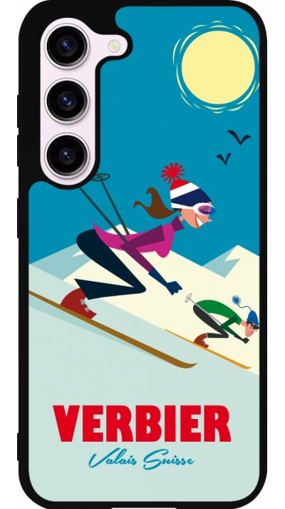 Samsung Galaxy S23 FE Case Hülle - Silikon schwarz Verbier Ski Downhill