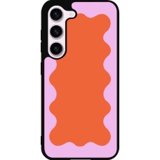 Samsung Galaxy S23 FE Case Hülle - Silikon schwarz Wavy Rectangle Orange Pink