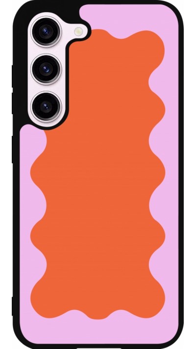 Samsung Galaxy S23 FE Case Hülle - Silikon schwarz Wavy Rectangle Orange Pink