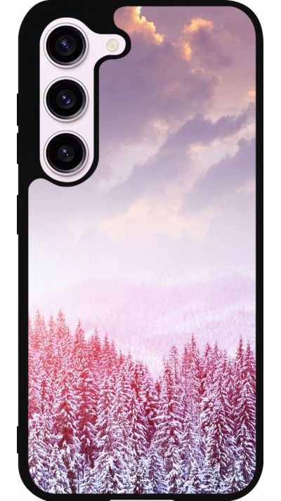 Samsung Galaxy S23 FE Case Hülle - Silikon schwarz Winter 22 Pink Forest