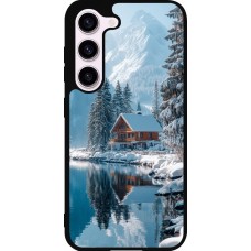 Samsung Galaxy S23 FE Case Hülle - Silikon schwarz Winter 25 Winter house forest day