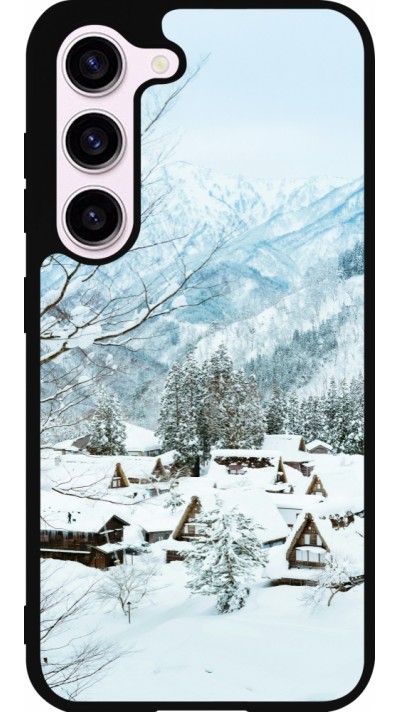 Samsung Galaxy S23 FE Case Hülle - Silikon schwarz Winter 25 Winter snowy landscape