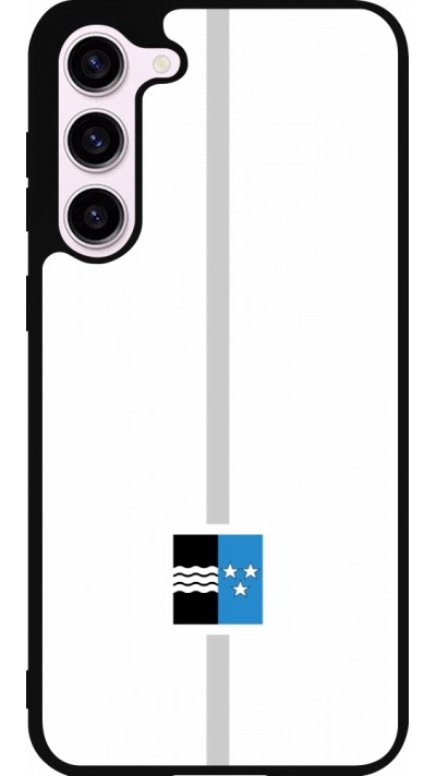 Coque Samsung Galaxy S23+ - Silicone rigide noir Canton AG blanc