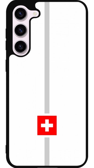 Coque Samsung Galaxy S23+ - Silicone rigide noir Canton CH blanc
