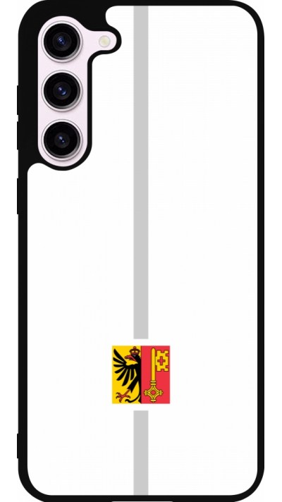 Coque Samsung Galaxy S23+ - Silicone rigide noir Canton GE blanc