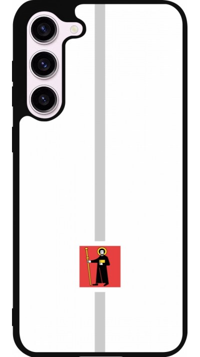 Coque Samsung Galaxy S23+ - Silicone rigide noir Canton GL blanc