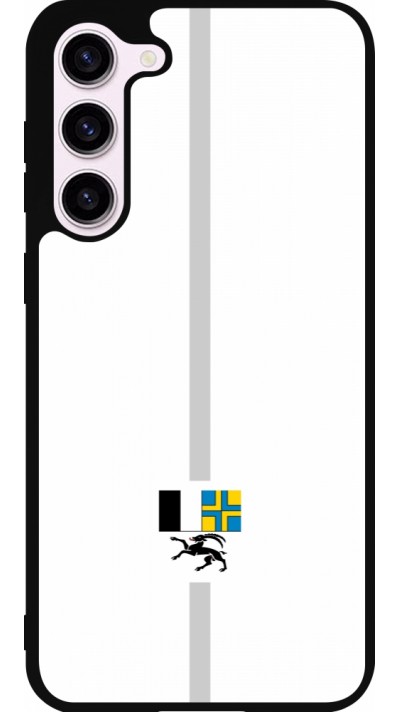 Coque Samsung Galaxy S23+ - Silicone rigide noir Canton GR blanc