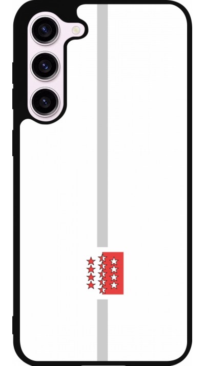 Coque Samsung Galaxy S23+ - Silicone rigide noir Canton VS blanc