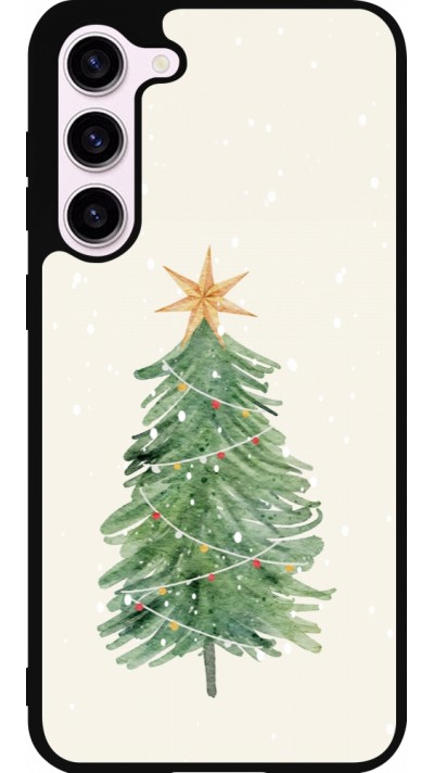 Samsung Galaxy S23+ Case Hülle - Silikon schwarz Christmas 25 Sketch Tree