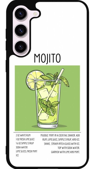 Coque Samsung Galaxy S23+ - Silicone rigide noir Cocktail recette Mojito