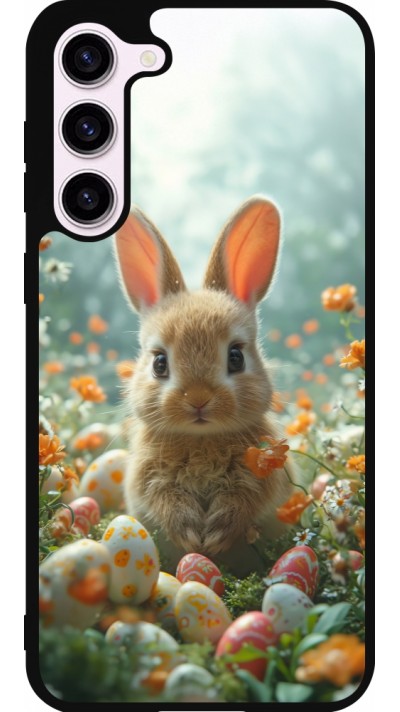 Samsung Galaxy S23+ Case Hülle - Silikon schwarz Easter 2026 Rabbit in the garden