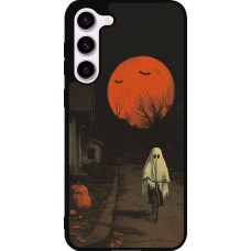 Samsung Galaxy S23+ Case Hülle - Silikon schwarz Halloween 2025 Ghost on a bicycle