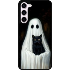 Samsung Galaxy S23+ Case Hülle - Silikon schwarz Halloween 2025 Ghost with black cat