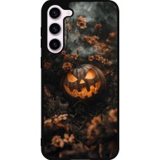 Samsung Galaxy S23+ Case Hülle - Silikon schwarz Halloween 2025 Pumpkin with flowers