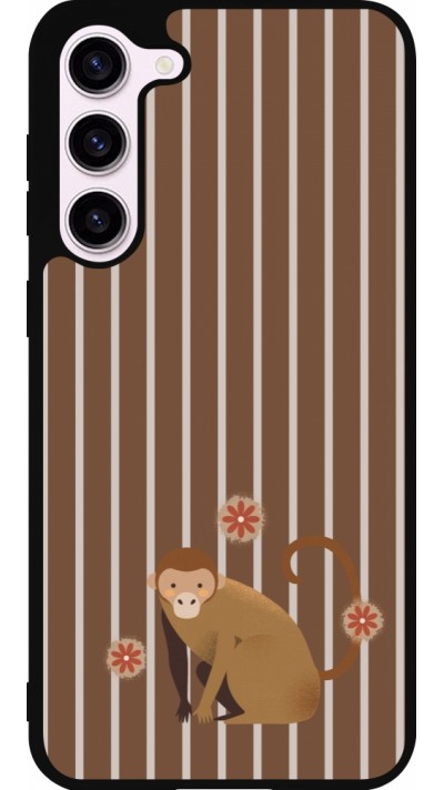 Coque Samsung Galaxy S23+ - Silicone rigide noir Monkey with stripes