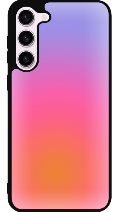 Coque Samsung Galaxy S23+ - Silicone rigide noir Orange Pink Blue Gradient
