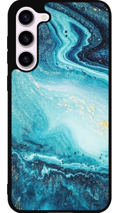 Coque Samsung Galaxy S23+ - Silicone rigide noir Sea Foam Blue