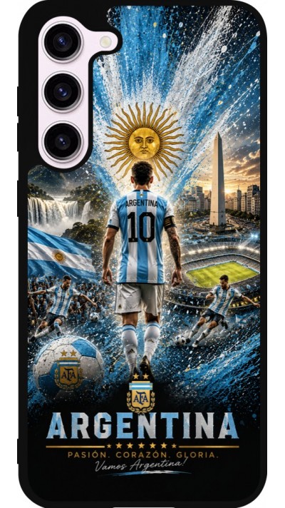 Samsung Galaxy S23+ Case Hülle - Silikon schwarz Fussball Argentinien splash 2026