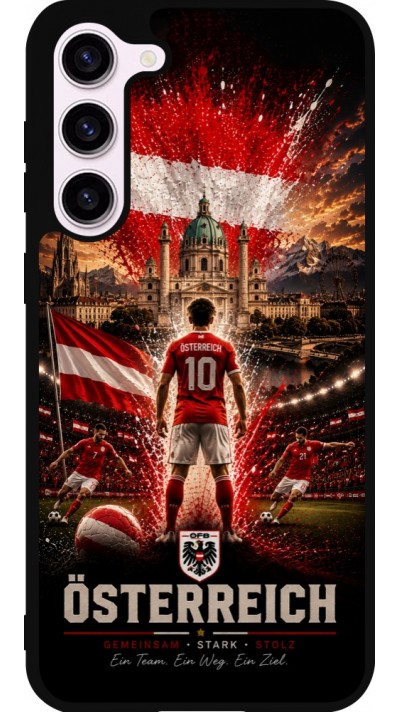 Samsung Galaxy S23+ Case Hülle - Silikon schwarz Fussball Österreich splash 2026