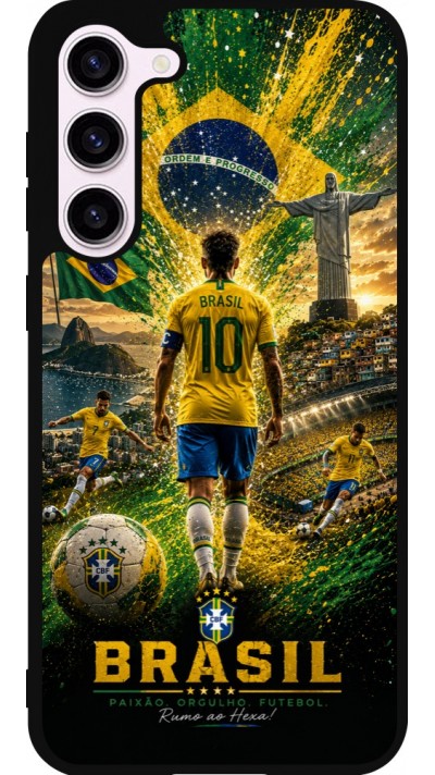 Samsung Galaxy S23+ Case Hülle - Silikon schwarz Fussball Brasilien splash 2026