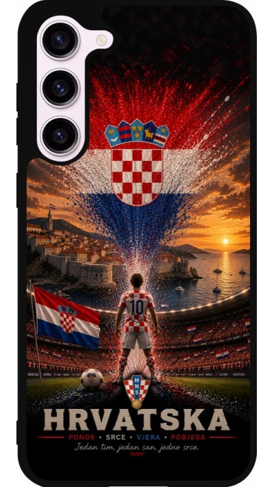 Samsung Galaxy S23+ Case Hülle - Silikon schwarz Fussball Kroatien splash 2026