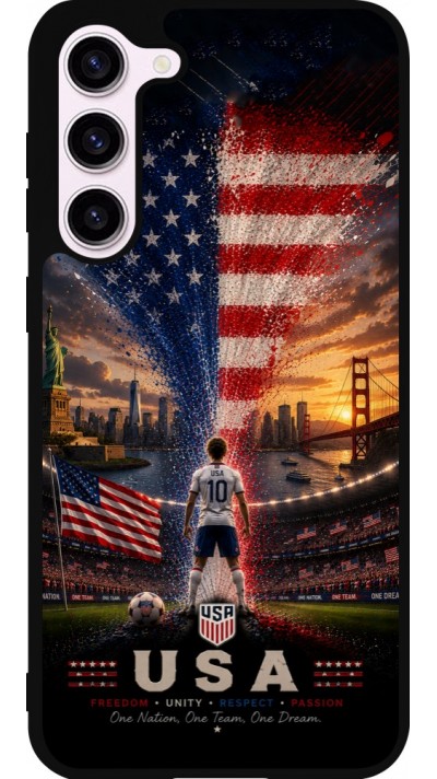 Samsung Galaxy S23+ Case Hülle - Silikon schwarz Fussball Vereinigten Staaten splash 2026