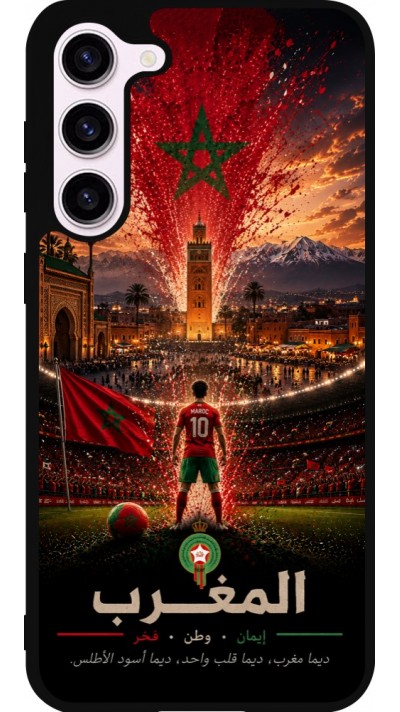 Samsung Galaxy S23+ Case Hülle - Silikon schwarz Fussball Marokko splash 2026