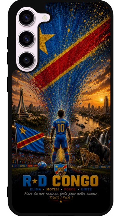 Samsung Galaxy S23+ Case Hülle - Silikon schwarz Fussball Demokratische Republik Kongo splash 2026