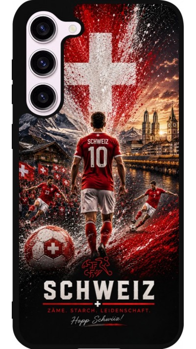 Samsung Galaxy S23+ Case Hülle - Silikon schwarz Fussball Schweiz splash 2026