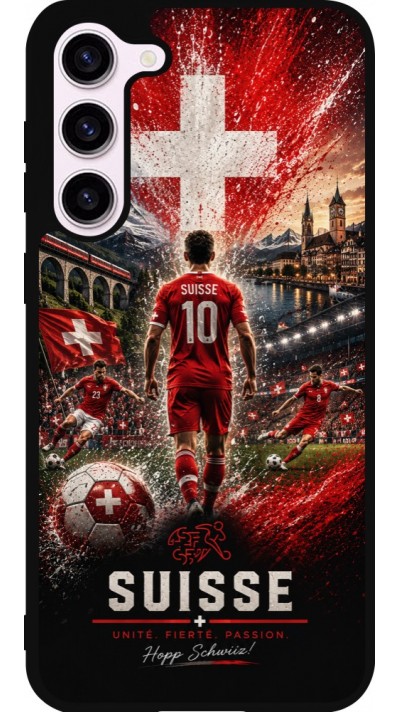 Samsung Galaxy S23+ Case Hülle - Silikon schwarz Fussball Suisse splash 2026
