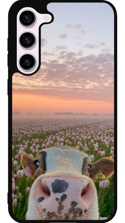 Samsung Galaxy S23+ Case Hülle - Silikon schwarz Cow with tulips 2026