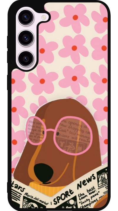 Samsung Galaxy S23+ Case Hülle - Silikon schwarz Dog with newspaper 2026