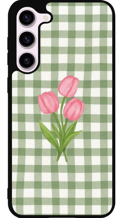 Samsung Galaxy S23+ Case Hülle - Silikon schwarz Green vichy tulips 2026