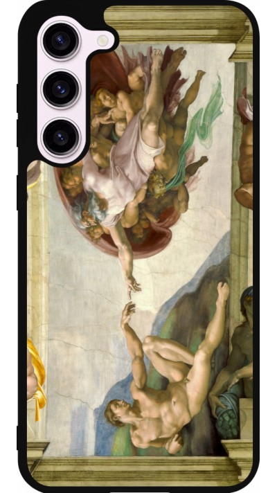 Samsung Galaxy S23+ Case Hülle - Silikon schwarz Kunstbild - Die Erschaffung Adams - Michelangelo