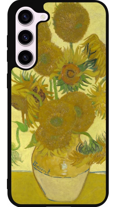 Samsung Galaxy S23+ Case Hülle - Silikon schwarz Kunstbild - Sonnenblumen  - Van Gogh