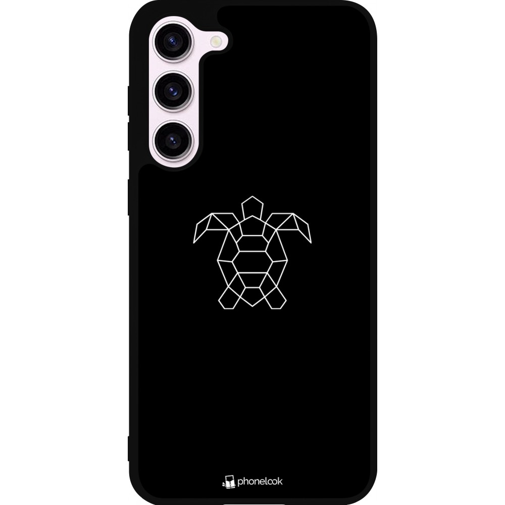 Samsung Galaxy S23+ Case Hülle - Silikon schwarz Turtles lines on black