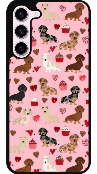 Samsung Galaxy S23+ Case Hülle - Silikon schwarz Valentine 2024 puppy love