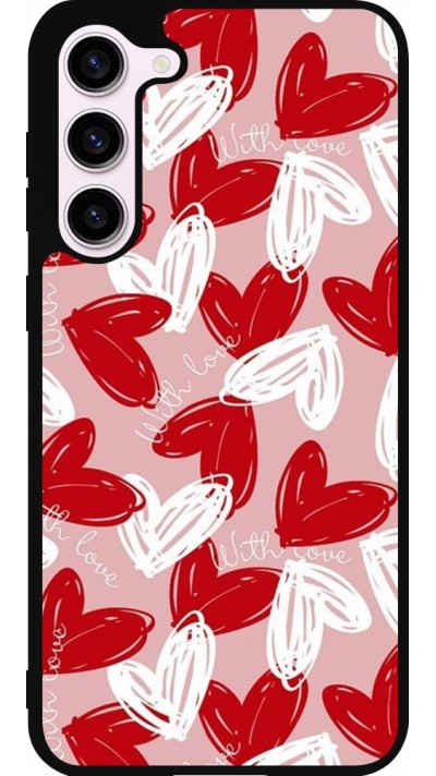 Samsung Galaxy S23+ Case Hülle - Silikon schwarz Valentine 2024 with love heart