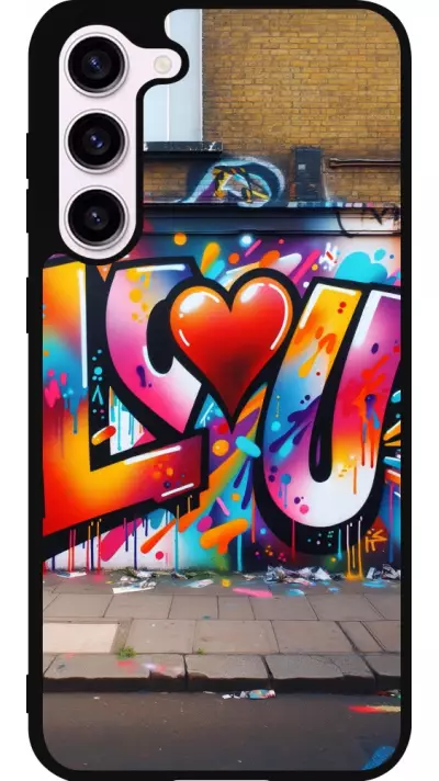 Samsung Galaxy S23+ Case Hülle - Silikon schwarz Valentin 2025 Liebe U Tag