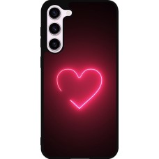 Samsung Galaxy S23+ Case Hülle - Silikon schwarz Valentine 2023 single neon heart