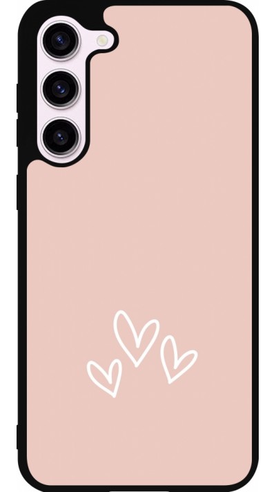 Samsung Galaxy S23+ Case Hülle - Silikon schwarz Valentine 2023 three minimalist hearts