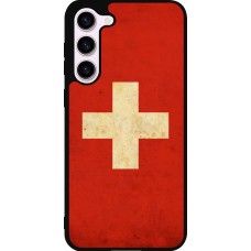 Samsung Galaxy S23+ Case Hülle - Silikon schwarz Vintage Flag SWISS