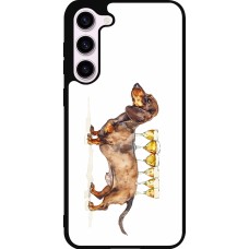 Samsung Galaxy S23+ Case Hülle - Silikon schwarz Wine Teckel