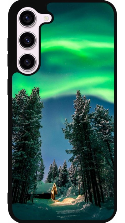 Samsung Galaxy S23+ Case Hülle - Silikon schwarz Winter 22 Northern Lights