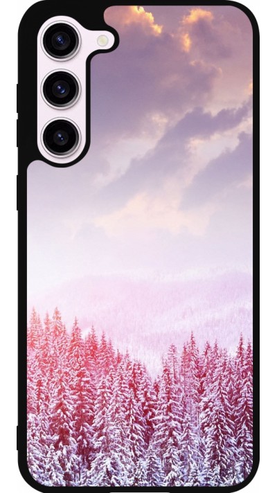 Samsung Galaxy S23+ Case Hülle - Silikon schwarz Winter 22 Pink Forest